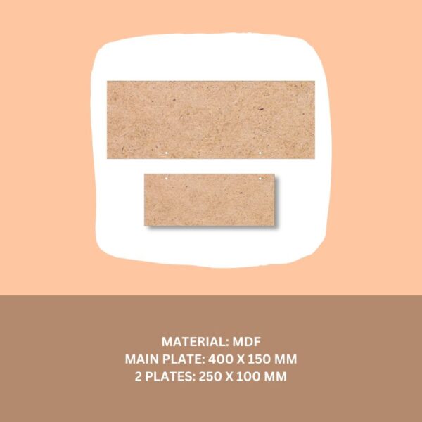 mdf name plate base for home decor 2 piece rectangle shape size